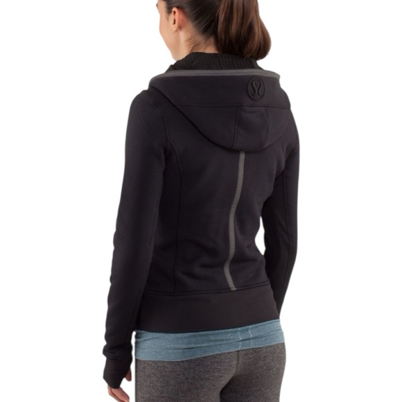 LULULEMON Special Edition Uba Hoodie Reflective Black Fitted Jacket Size 4 - Picture 2 of 12